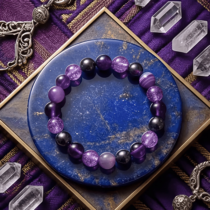 2pcs Natural Striped Agate Bracelet Set — Bohemian Birthstone Gift